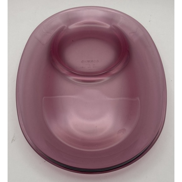 CORNING Visions Cranberry Sandwich Plate H-811 - Picture 1 of 6
